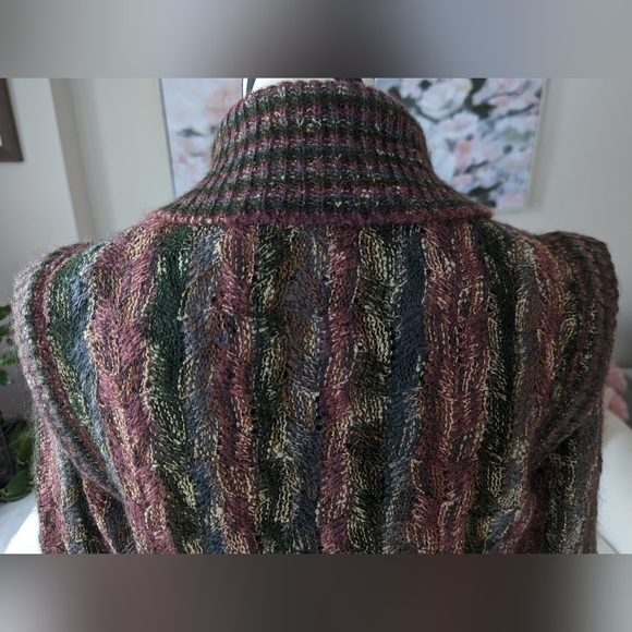 Vintage Missoni wool and mohair cardigan. Jewel tone leaf knit. "Missoni. Made f - Picture 7 of 15